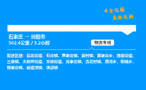 石家庄到汾阳市物流公司_到付运费,货损必陪「专业可靠」