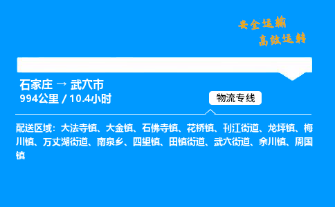 石家庄到武穴市物流公司-货运专线多少一吨「费用多少」