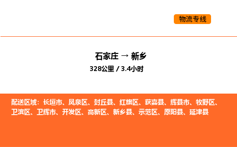 石家庄到新乡物流专线,石家庄到新乡物流公司（县/镇-直达派送）