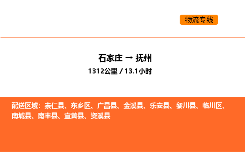 石家庄到抚州物流专线,石家庄到抚州物流公司（县/镇-直达派送）